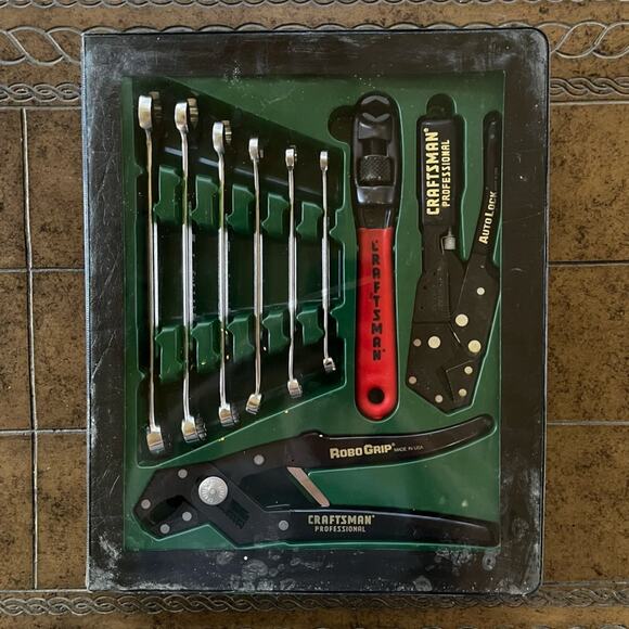 NEW Craftsman Vintage 9 pc Set Robo Grip Professional Tool Set Made USA 45444 - Picture 2 of 13